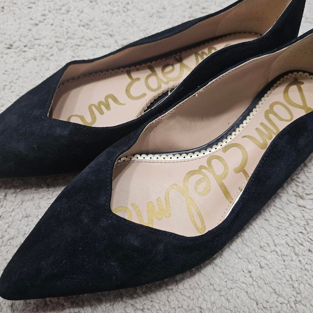 Sam Edelman Black Suede Pointed-Toe Flats – Size 9 - Picture 3 of 4